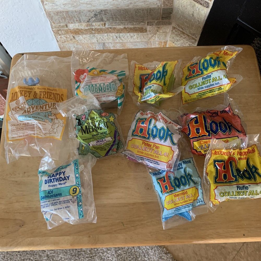 Lot of 10 Unopened McDonalds Disney and Hook Toys‎ Vintage 90s
